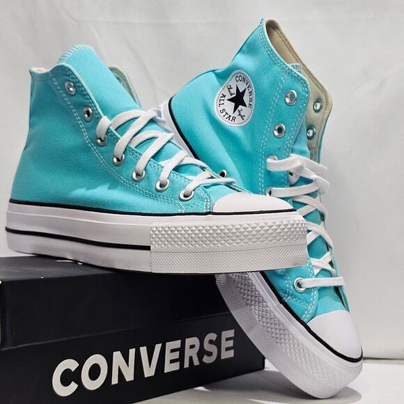 Converse Women's CTAS Hi Lift Platform Sneakers  Size 9.5 A07570F Cyan NWT - Picture 1 of 9